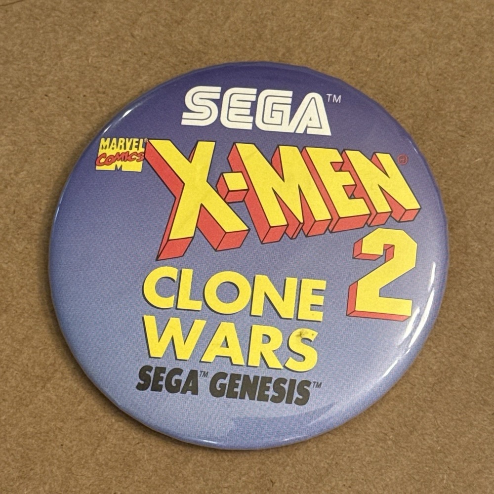Sega Genesis Marvel Comics X-men Clone Wars 2 Pinback Button Pin Round Circle